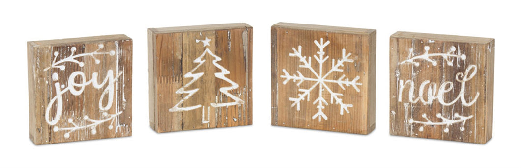 Rustic Wooden Christmas Blocks