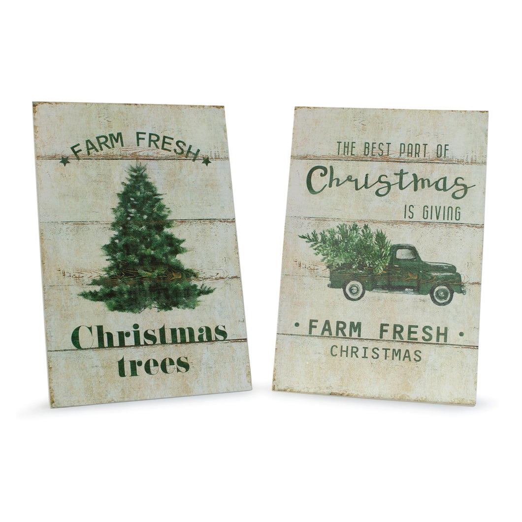 Rustic Pine Tree Christmas Signs