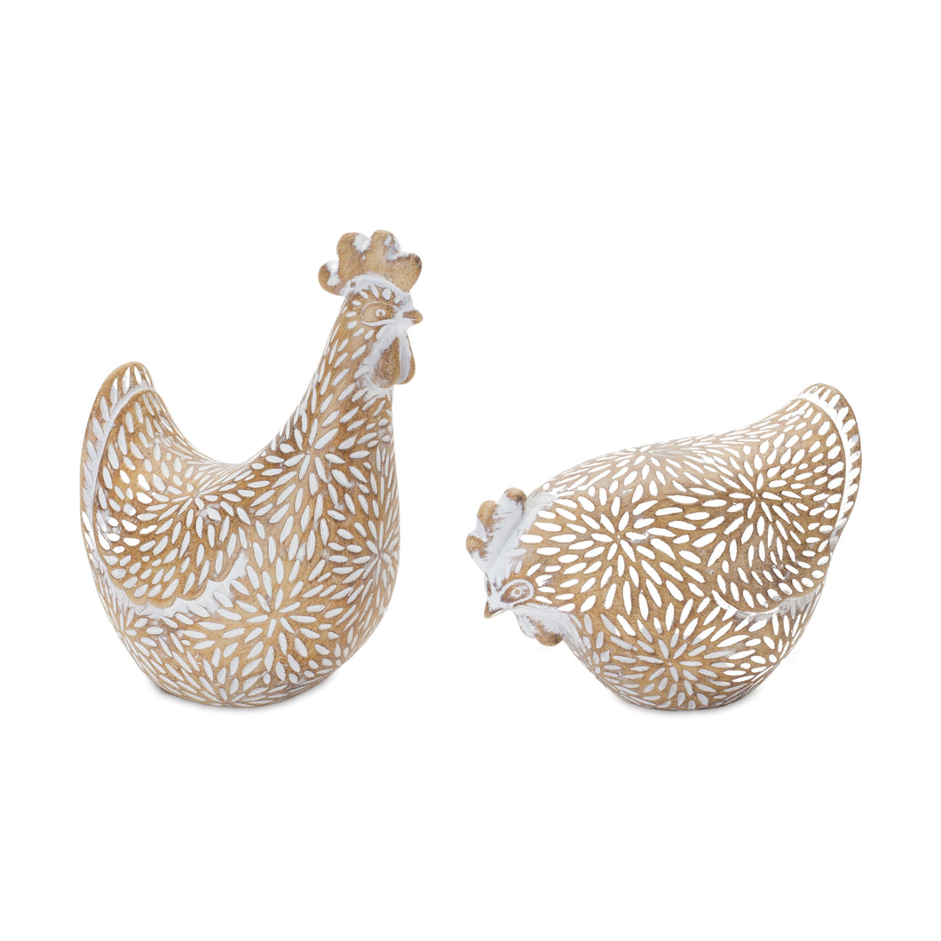 Etched Chicken Figurines