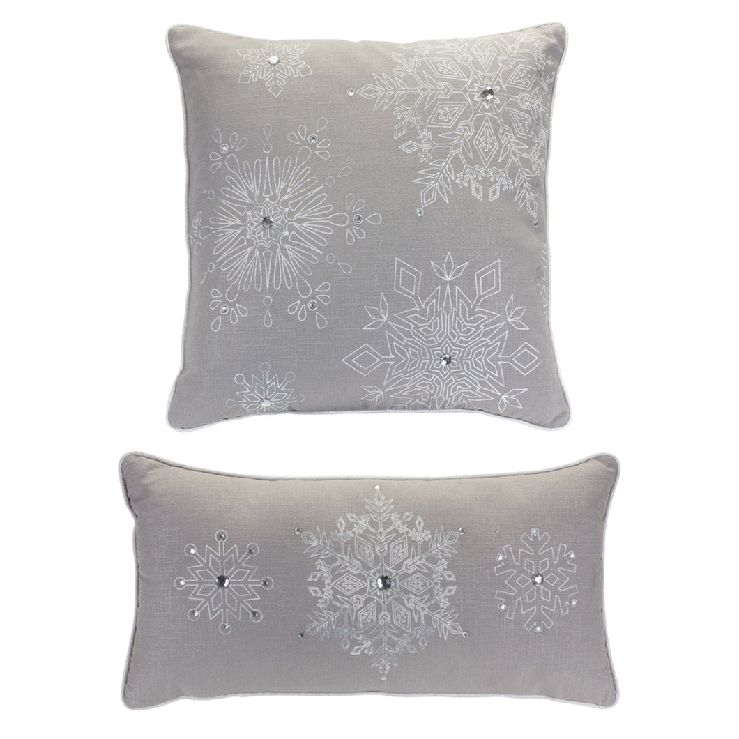 Grey Snowflake Pillows